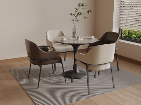 现代洽谈桌椅 休闲桌椅su模型