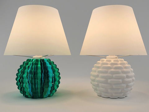 现代台灯  简约台灯  陶瓷台灯  客厅卧室台灯su模型