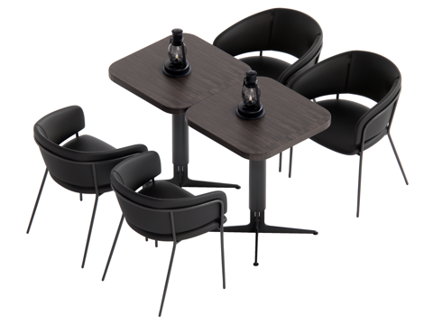 现代休闲桌椅 洽谈桌椅su模型