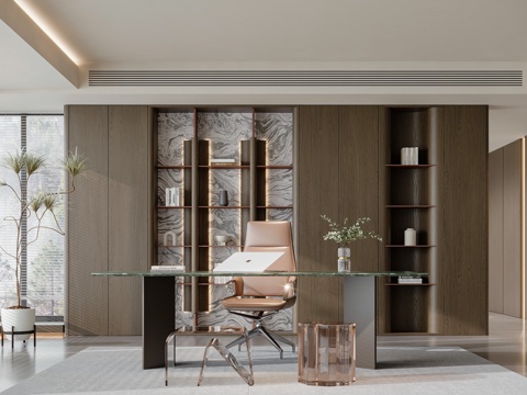 现代家居书房su模型