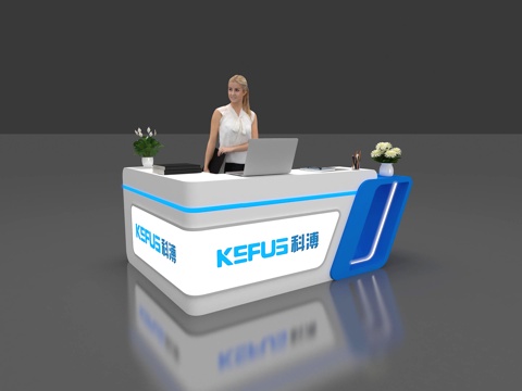  展会 展台 接待台 前台3d模型 