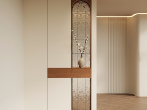 现代中古玄关 隔断su模型