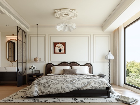 法式卧室 主卧 次卧su模型