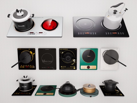 现代电磁炉 电磁灶 燃气灶 嵌入式电磁炉 厨房电器 电磁炉su模型