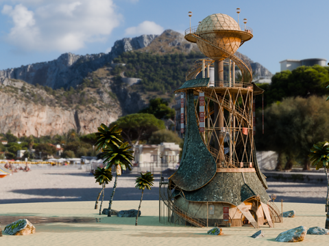 茅草屋 竹屋 木屋 树屋 海景打卡民宿 部落房屋su模型