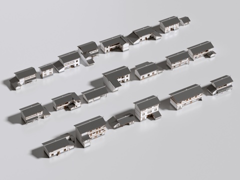 建筑住宅 自建房 农村住宅 自建别墅  农村自建房su模型