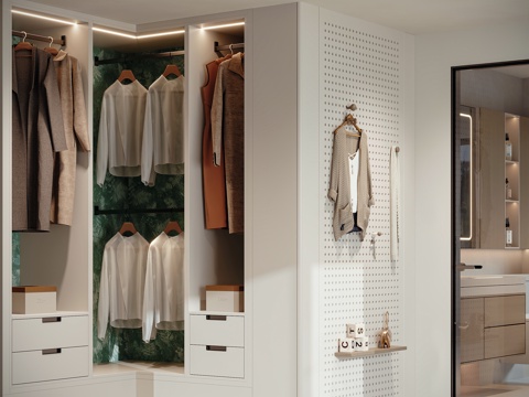 现代家居衣帽间su模型