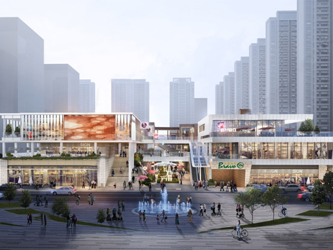 现代商业步行街 大型商场 文化街区 商业街su模型