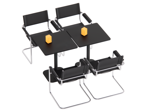 现代休闲桌椅 洽谈桌椅su模型