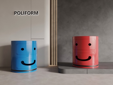 现代多巴胺床头柜su模型