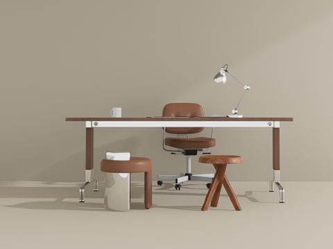 法式中古办公桌su模型