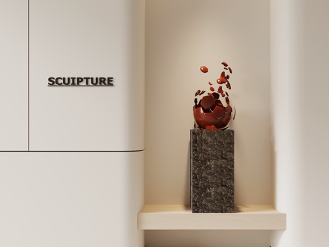 现代意式雕塑 摆件 落地雕塑su模型