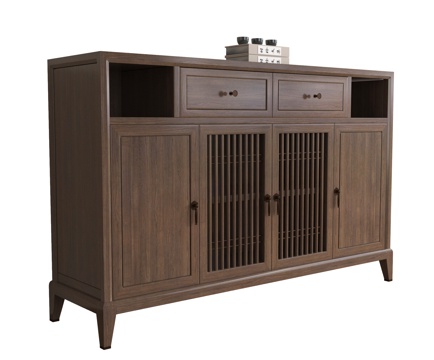 新中式玄关柜 边柜 装饰柜 茶水柜su模型