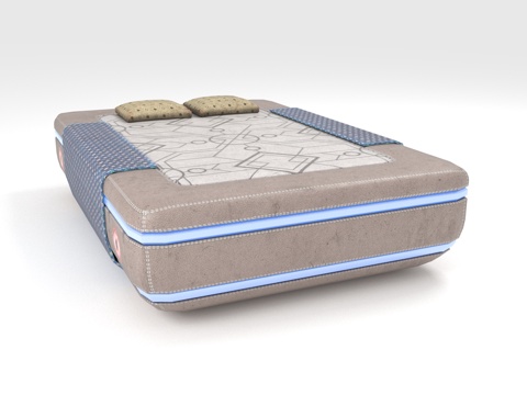  双人床 智能床 现代床 床垫 家用床3d模型 