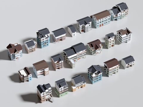 建筑住宅 自建房 农村住宅 自建别墅  农村自建房su模型