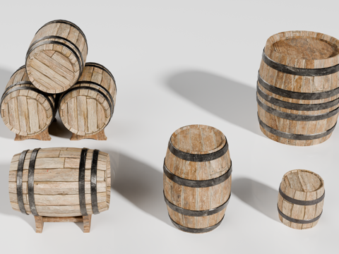 木桶 酒桶 红酒桶 葡萄酒桶su模型