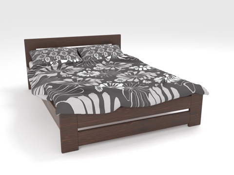  双人床 实木床 简约床 床架 卧室床3d模型 