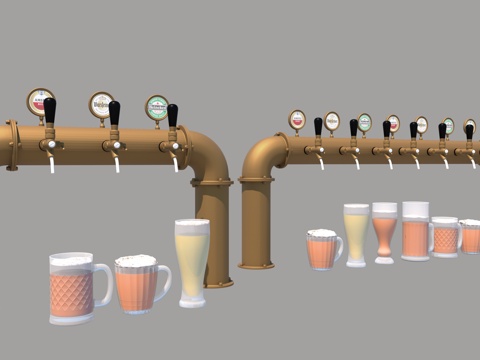 现代扎啤机 啤酒机 直饮机 精酿啤酒机su模型