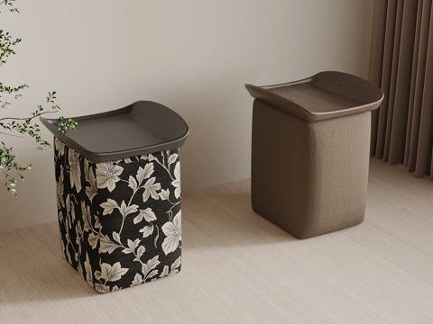 中古风沙发凳su模型