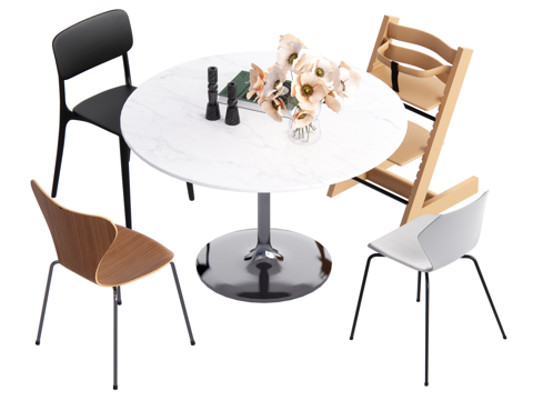 现代餐桌椅组合su模型