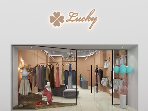  现代服装店3d模型 