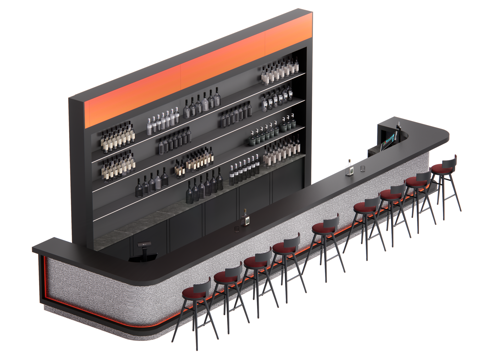 现代酒吧台su模型