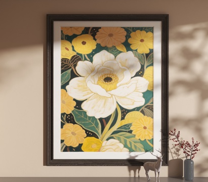 现代装饰画 抽象画 奶油风装饰画 宅寂风装饰画 简约挂画 现su模型