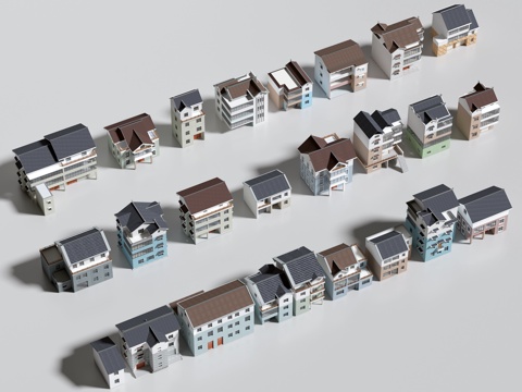 建筑住宅 自建房 农村住宅 自建别墅  农村自建房su模型