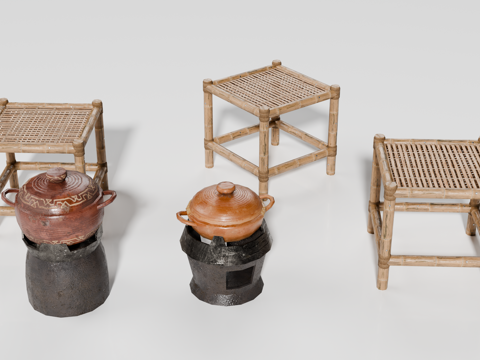 砂锅 火炉 碳炉 小铁炉 炉灶su模型