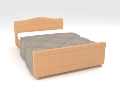  双人床 实木床 简约床 床架 卧室床3d模型 