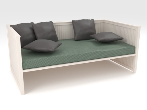  沙发床 长椅 户外沙发 休闲床 卡座沙发3d模型 