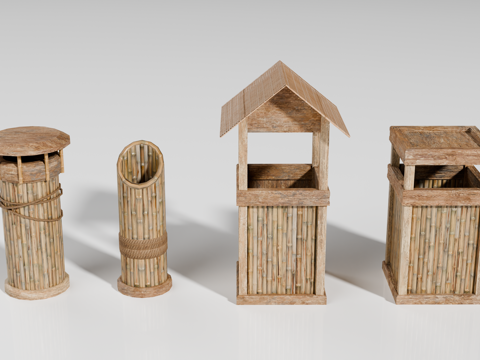 烟囱 出烟口 烟筒 东南亚烟筒 屋顶烟囱su模型