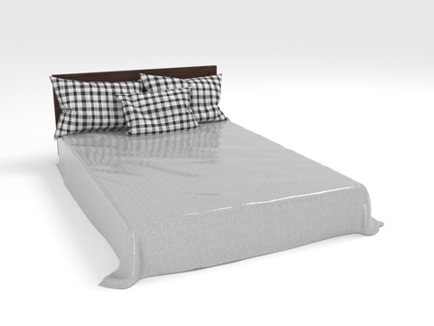  单人床 双人床 背景双人床 圆床 储物床3d模型 