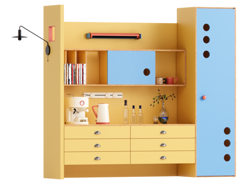 现代包豪斯餐边柜su模型