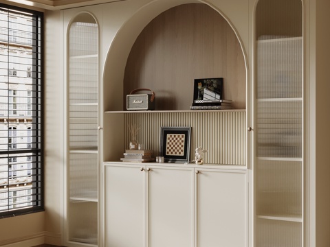 法式书柜 酒柜su模型