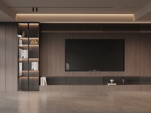 现代意式背景墙 电视背景墙su模型