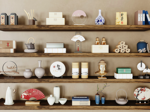 宋式装饰品摆组合su模型