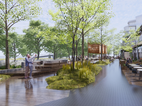 现代商业步行街 商业外摆 文化街区 商业街su模型