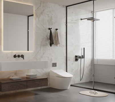 现代卫生间 浴室柜 卫浴用品su模型