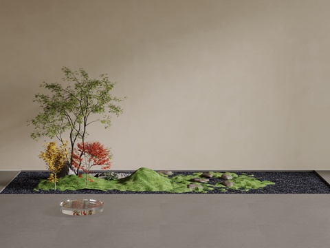 新中式小景观su模型