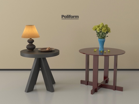 中古边几 小几 台灯 摆件su模型