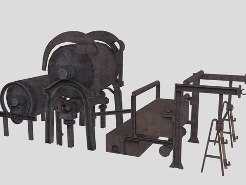  中式工业器械机械简模3d模型 