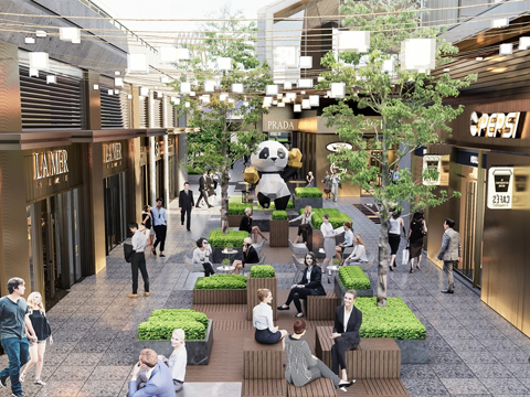 现代商业景观 现代直线商业 商业su模型