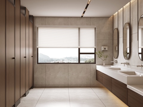 现代公共卫生间su模型