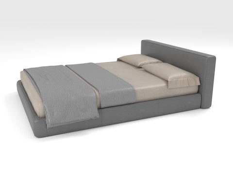  双人床 现代床 软包床 床垫 卧室床3d模型 