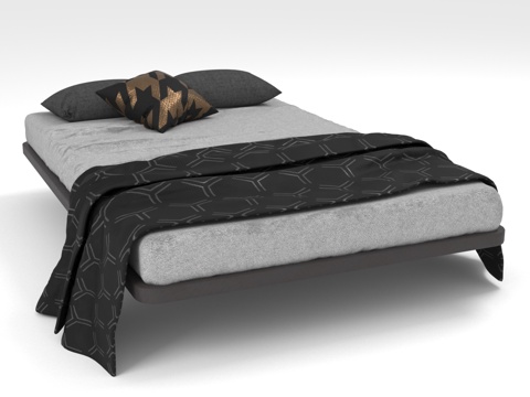  双人床 现代床 简约床 床架 卧室床3d模型 