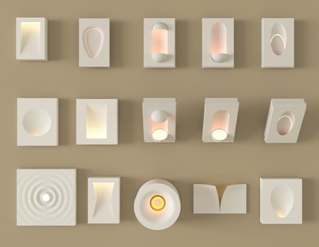 现代石膏灯 嵌入式石膏灯su模型