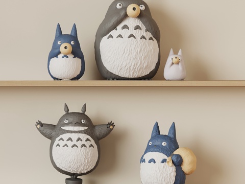 现代玩具 玩偶 手办 公仔摆件 龙猫su模型