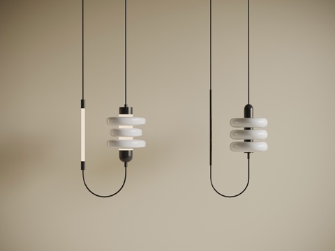 现代极简吊灯su模型