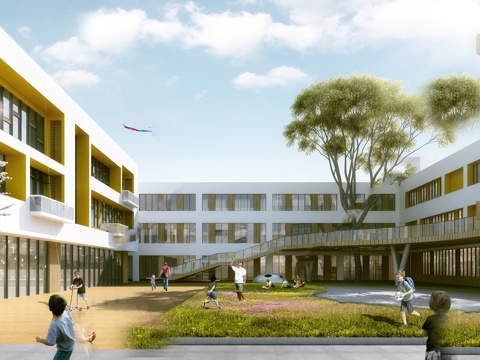 现代风格幼儿园su模型